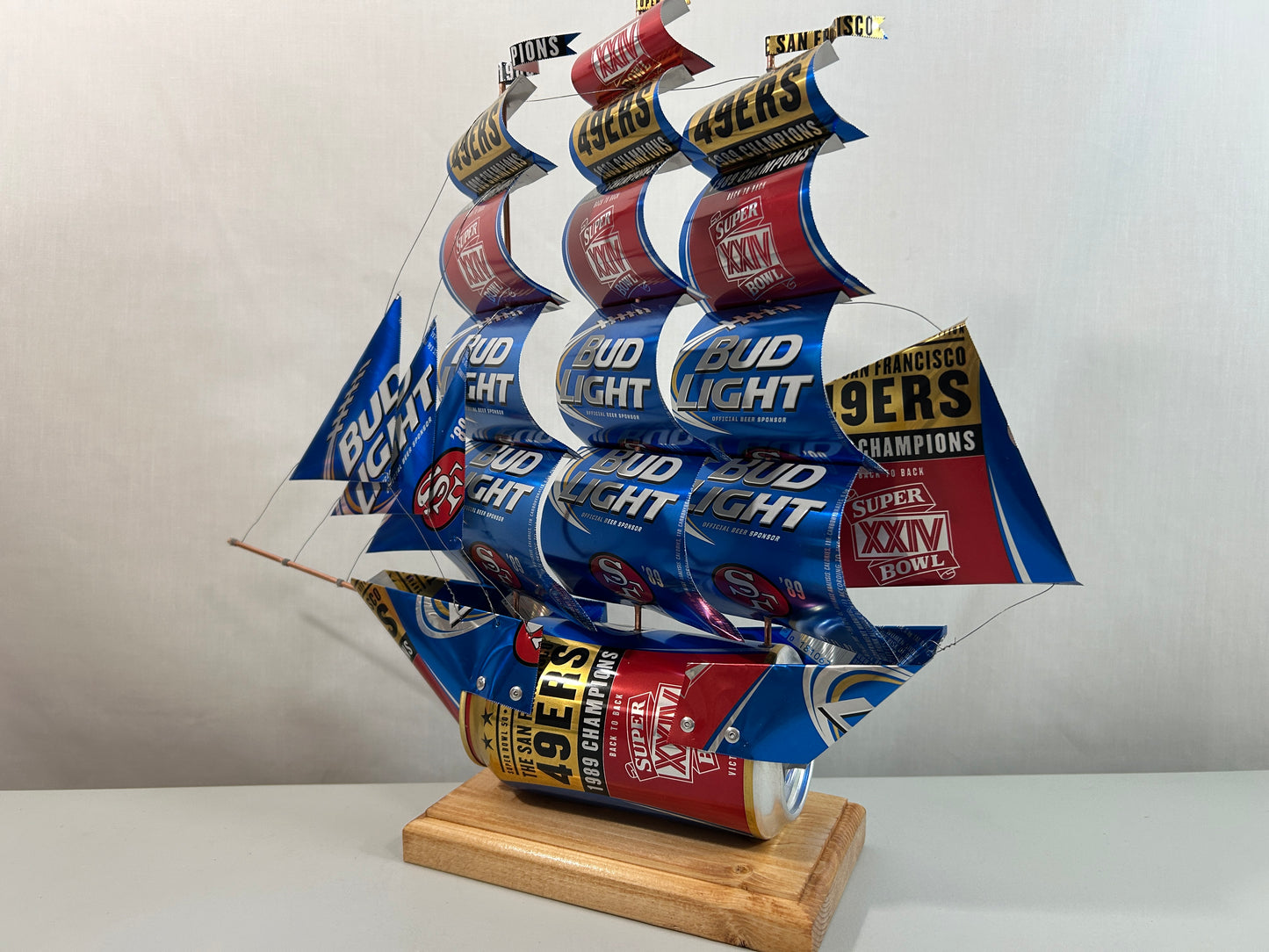 San Francisco 49ers 1989 Champions Super Bowl XXIV Beer Can Ship