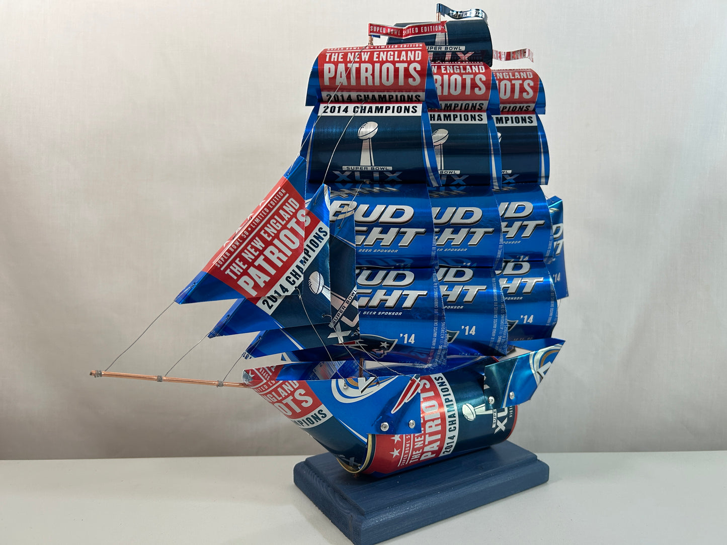 New England Patriots 2014 Champions Super Bowl XLIX Beer Can Ship