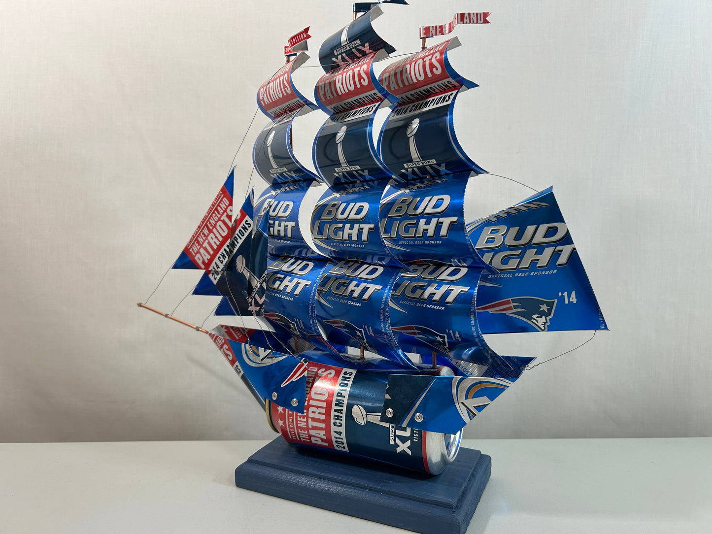 New England Patriots 2014 Champions Super Bowl XLIX Beer Can Ship
