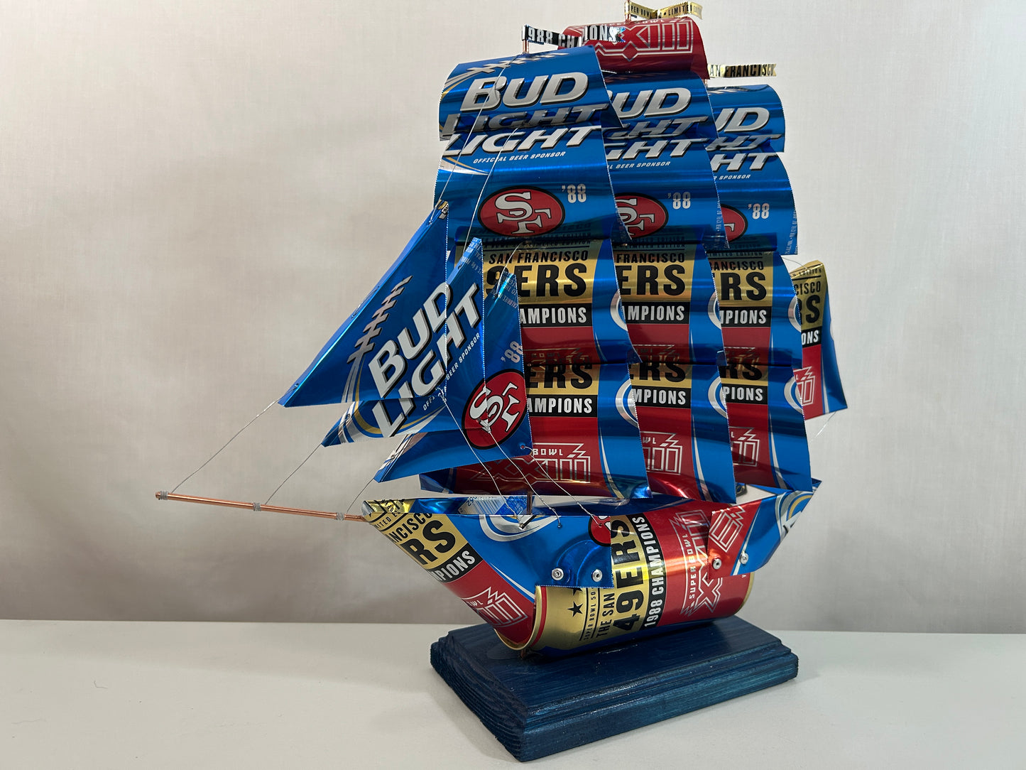 San Francisco 49ers 1988 Champions Super Bowl XXIII Beer Can Ship