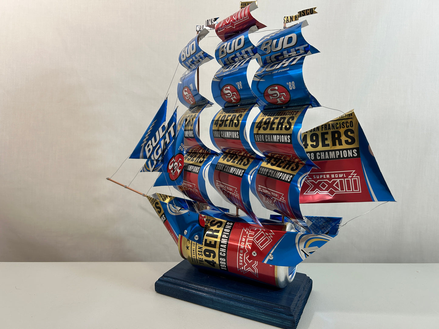 San Francisco 49ers 1988 Champions Super Bowl XXIII Beer Can Ship
