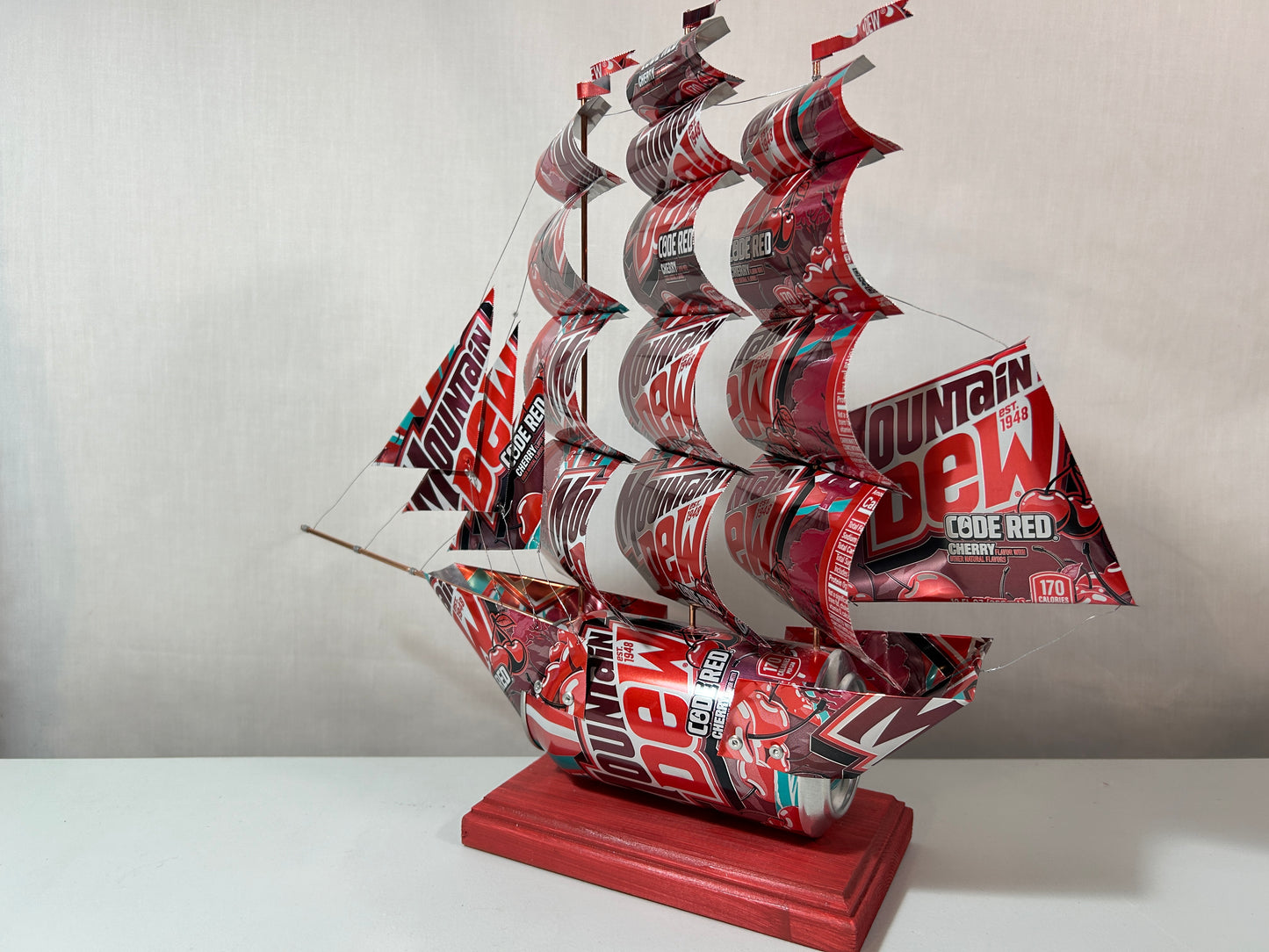 Mountain Dew Code Red Soda Can Ship