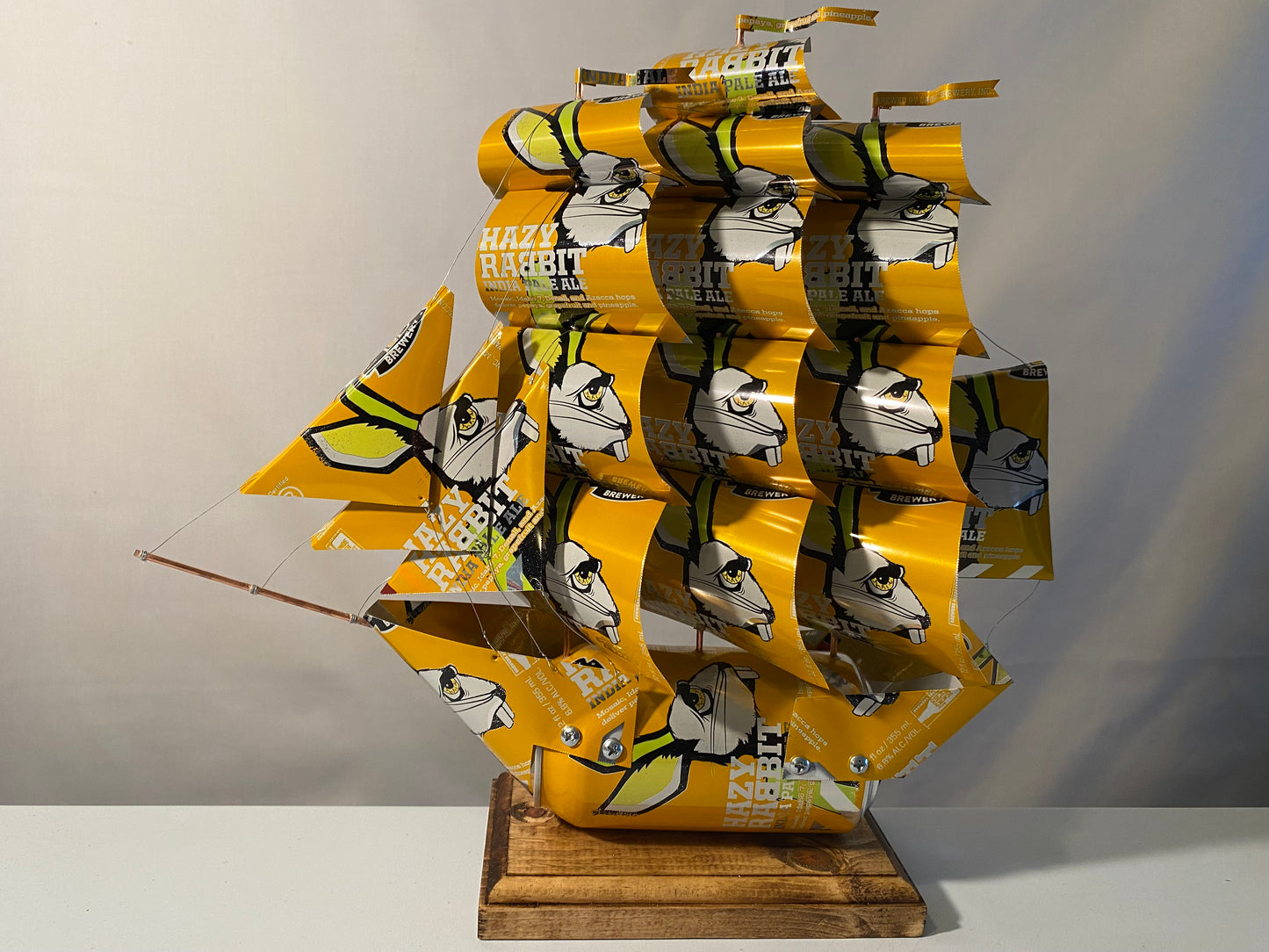 Lakefront Brewery Hazy Rabbit Beer Can Boat