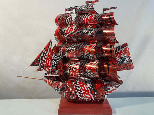 Mountain Dew Code Red Soda Can Ship