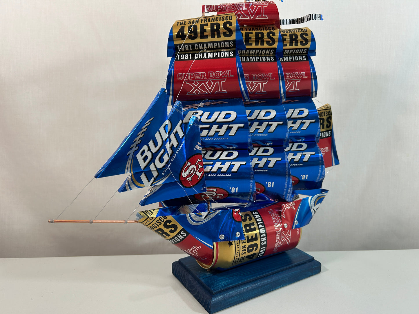 San Francisco 49ers 1981 Champions Super Bowl XVI Beer Can Ship