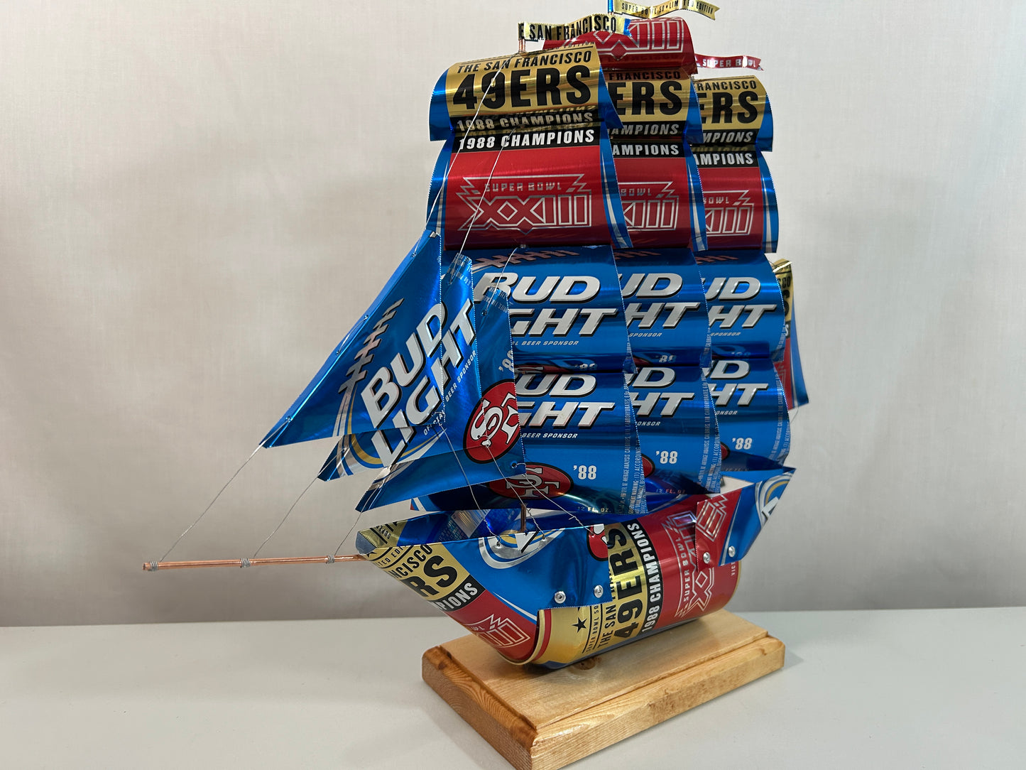San Francisco 49ers 1988 Champions Super Bowl XXIII Beer Can Ship