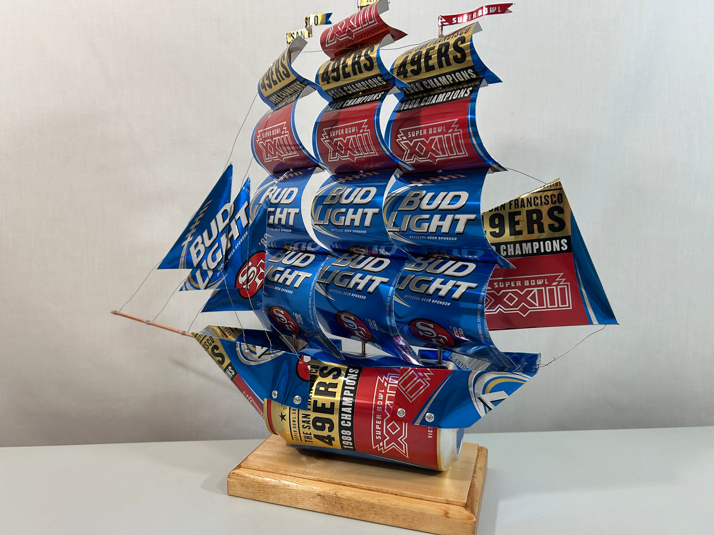 San Francisco 49ers 1988 Champions Super Bowl XXIII Beer Can Ship