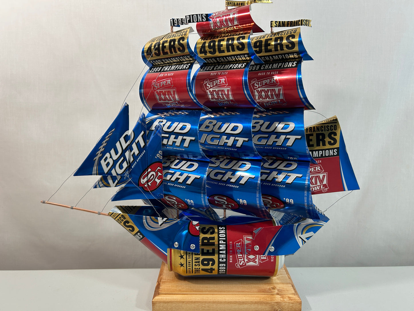 San Francisco 49ers 1989 Champions Super Bowl XXIV Beer Can Ship