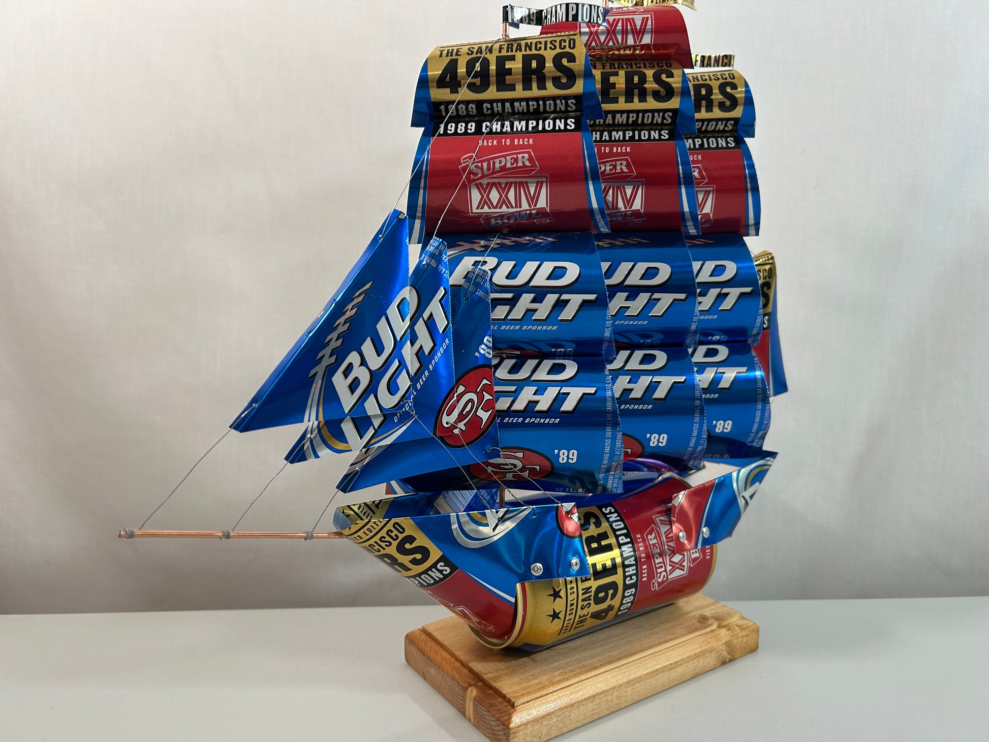 San Francisco 49ers 1989 Champions Super Bowl XXIV Beer Can Ship