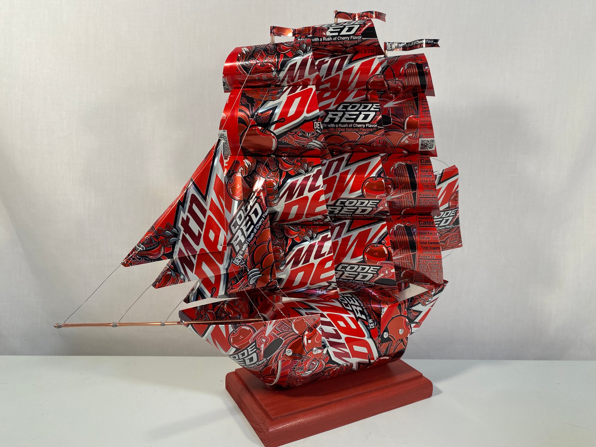 Mountain Dew Code Red Soda Can Ship