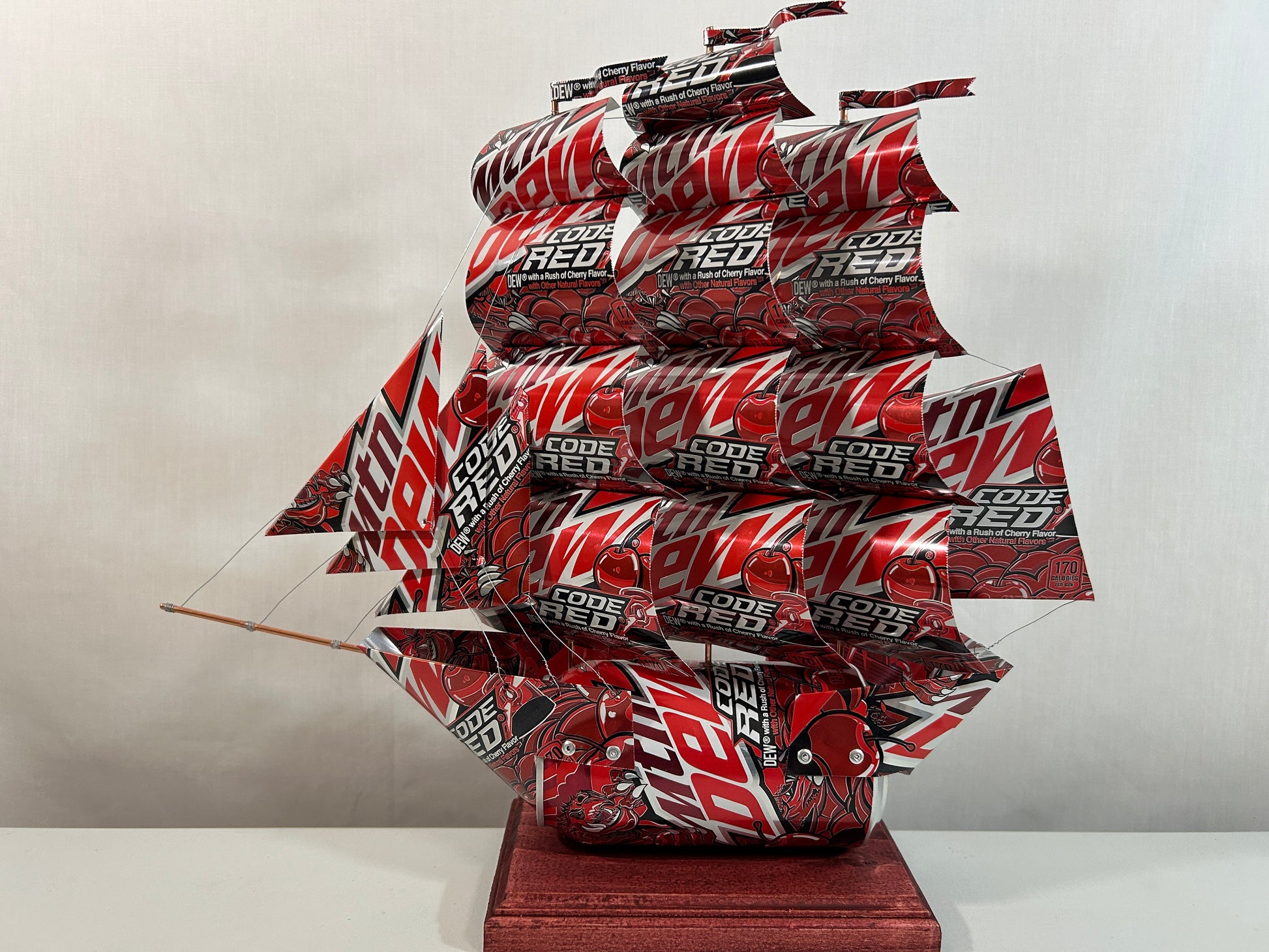 Mountain Dew Code Red Soda Can Ship