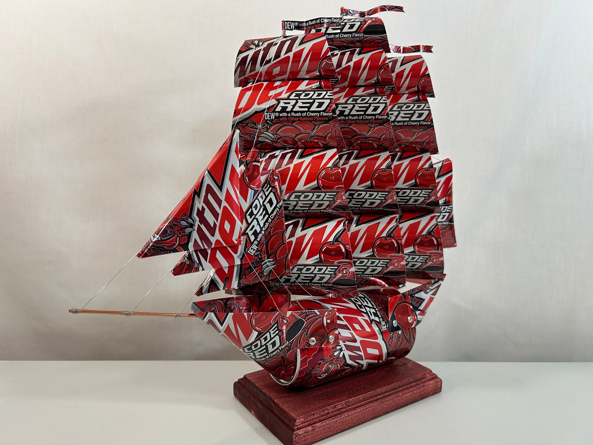 Mountain Dew Code Red Soda Can Ship