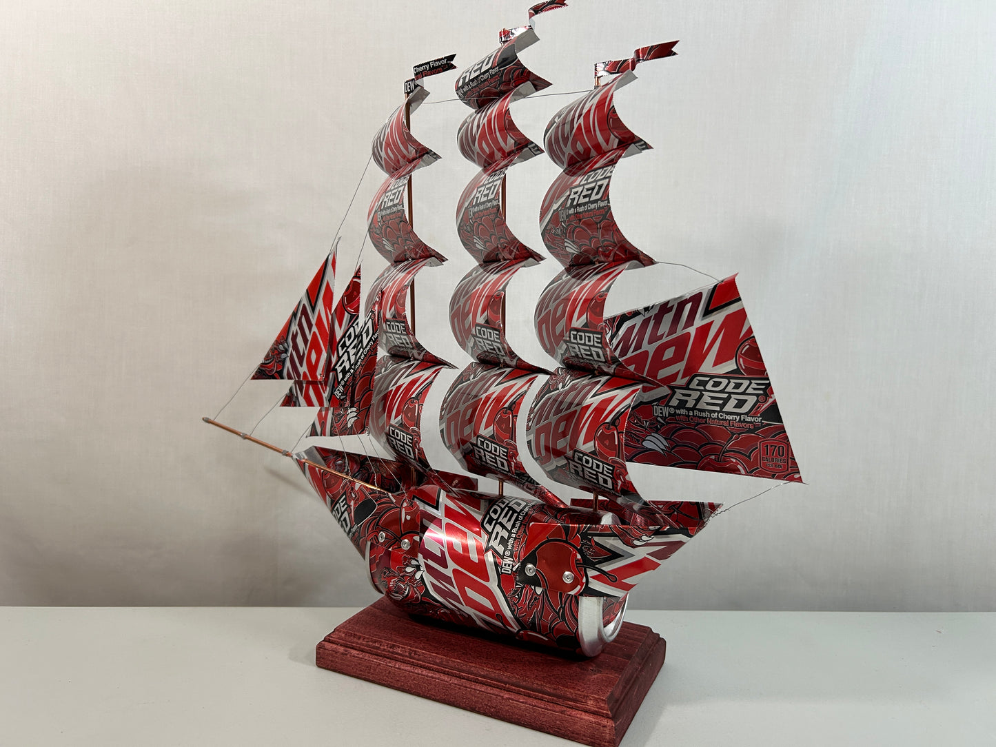 Mountain Dew Code Red Soda Can Ship