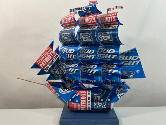 New England Patriots 2003 Champions Super Bowl XXXVIII Beer Can Ship