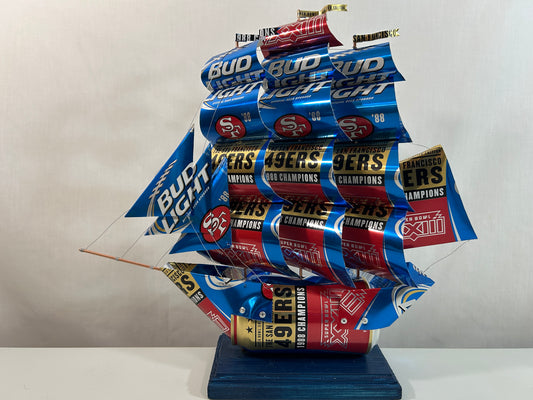 San Francisco 49ers 1988 Champions Super Bowl XXIII Beer Can Ship
