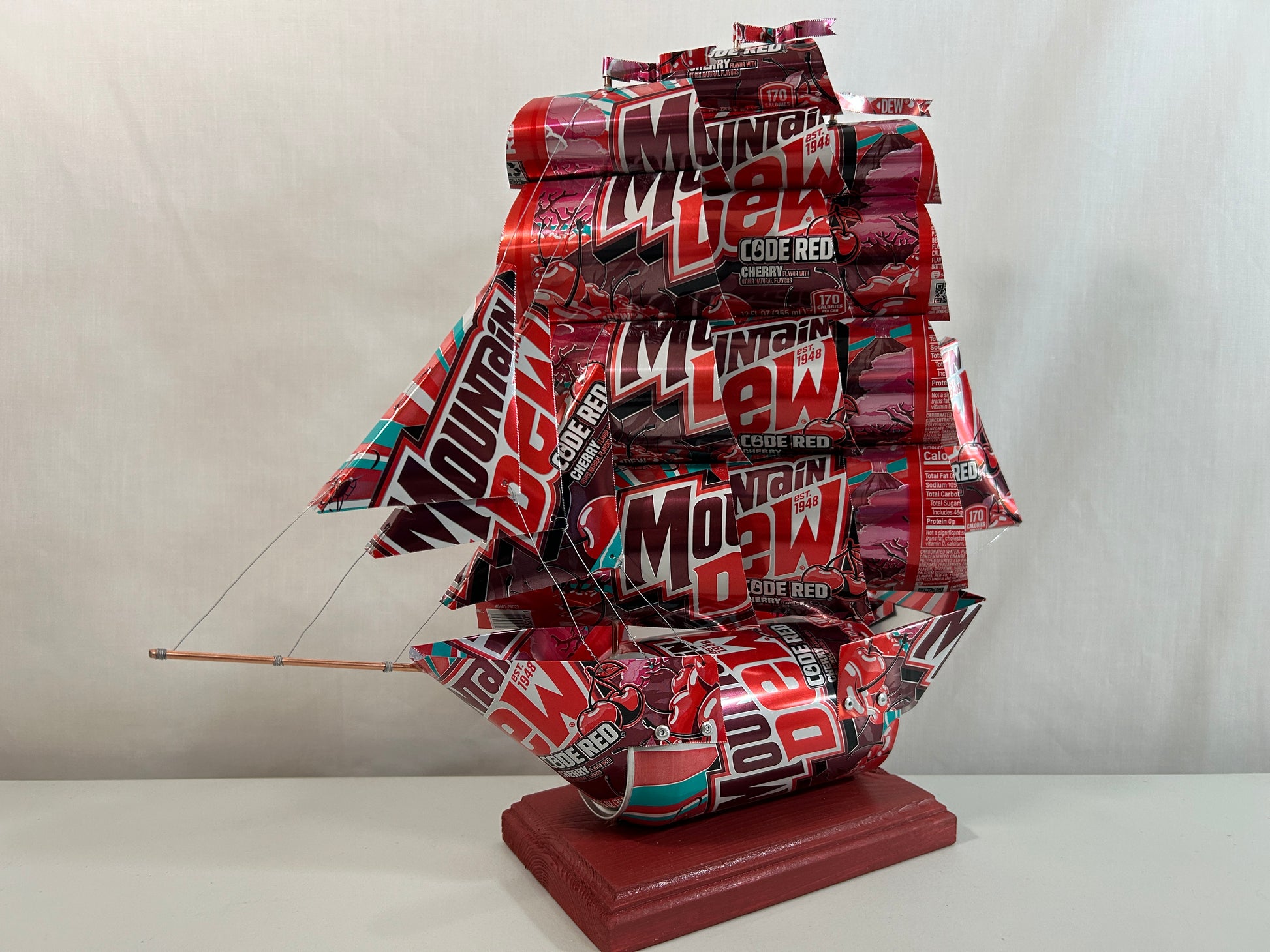 Mountain Dew Code Red Soda Can Ship