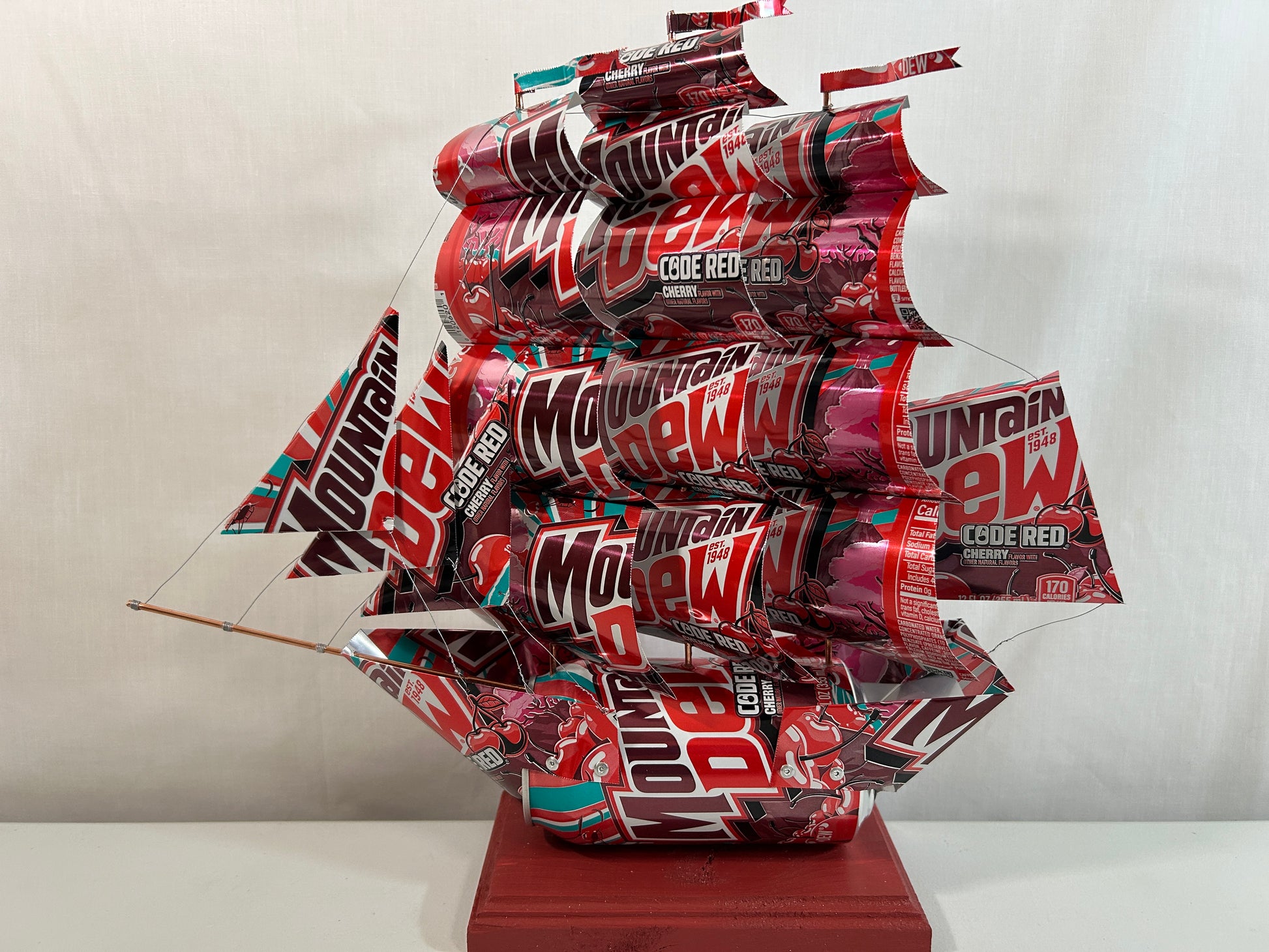 Mountain Dew Code Red Soda Can Ship