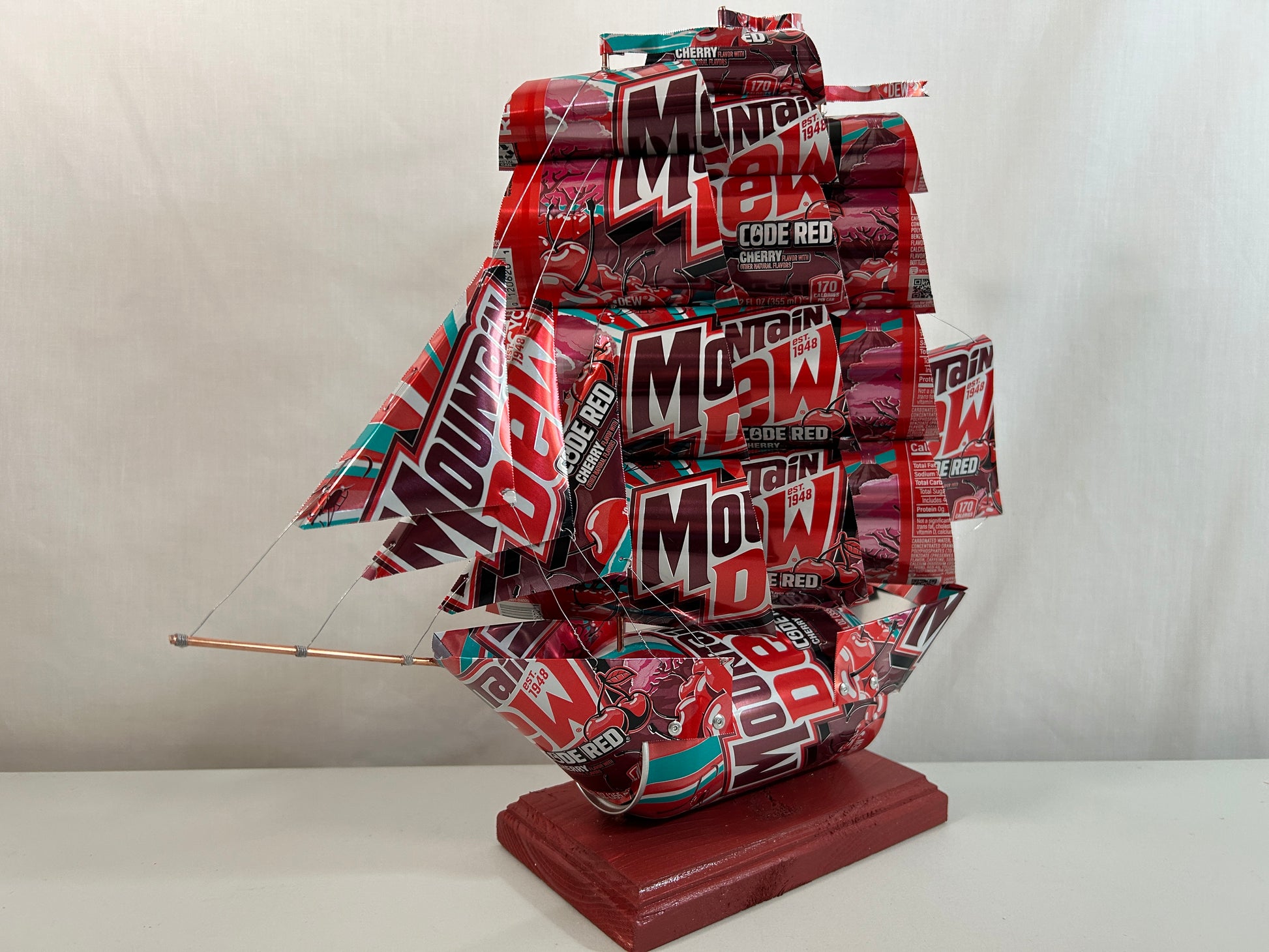 Mountain Dew Code Red Soda Can Ship