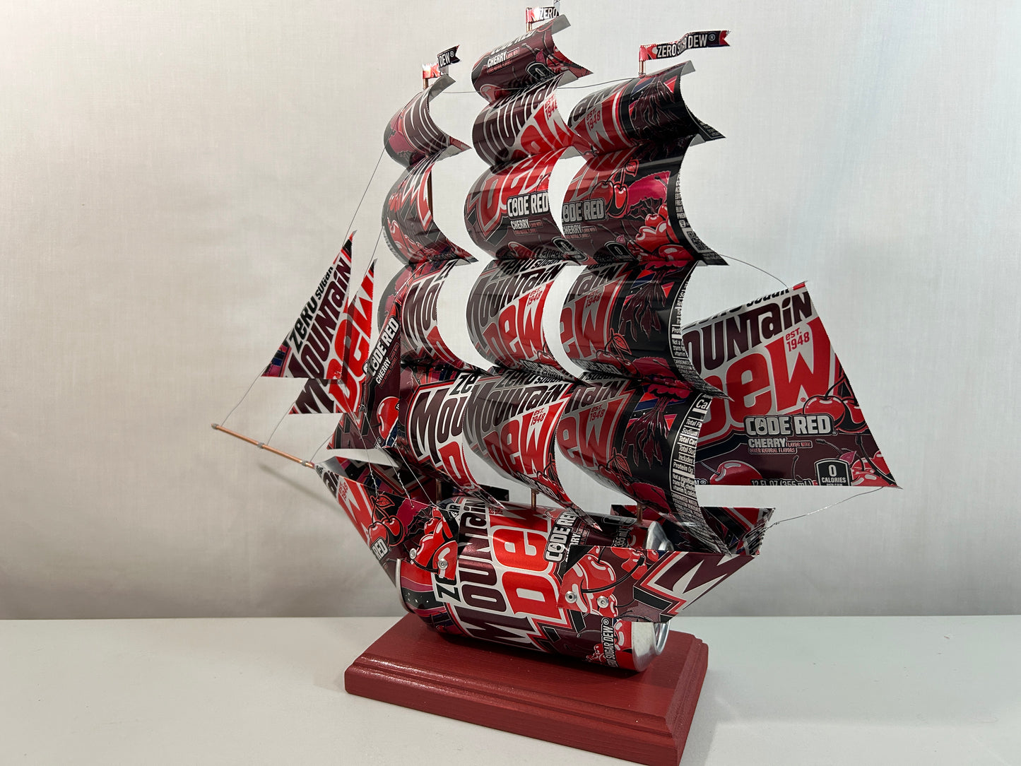 Mountain Dew Code Red Zero Sugar Soda Can Ship