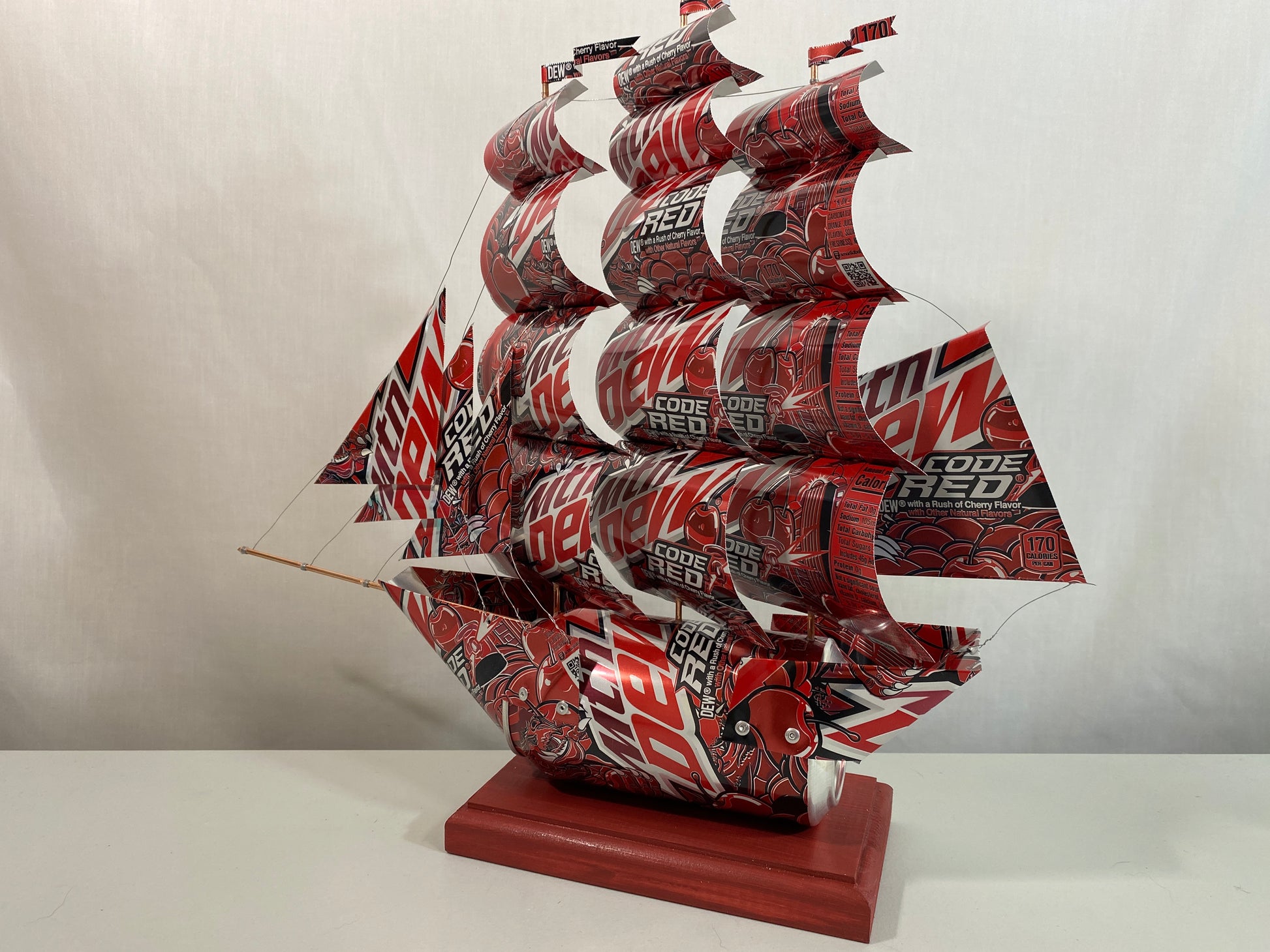 Mountain Dew Code Red Soda Can Ship