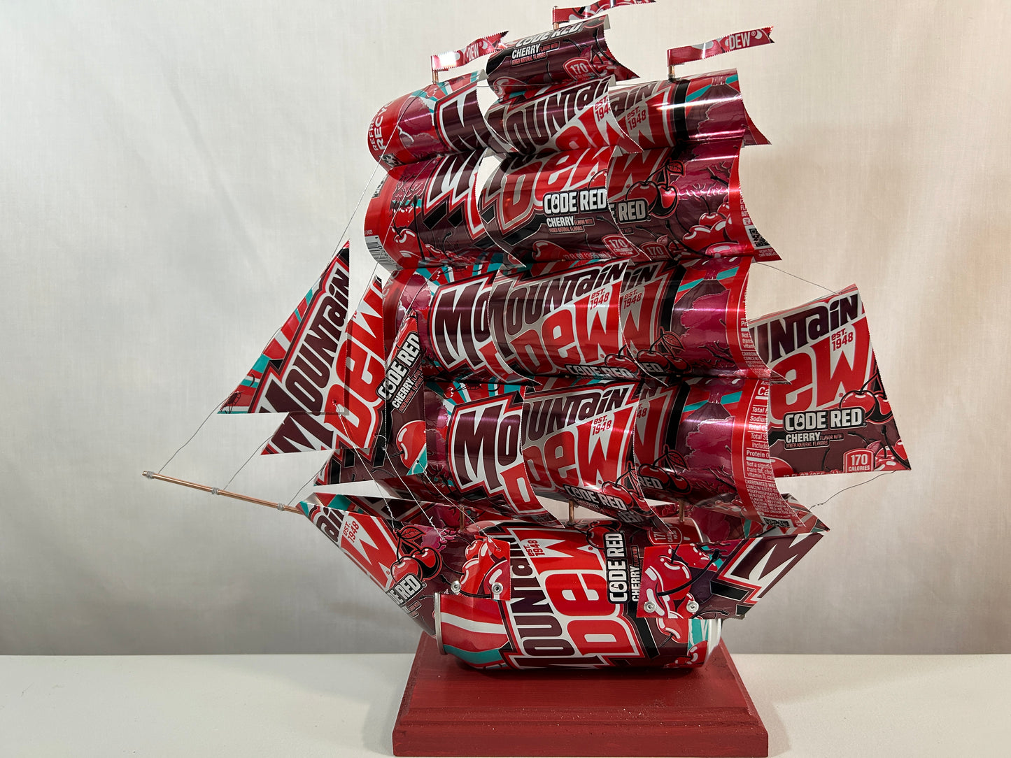 Mountain Dew Code Red Soda Can Ship