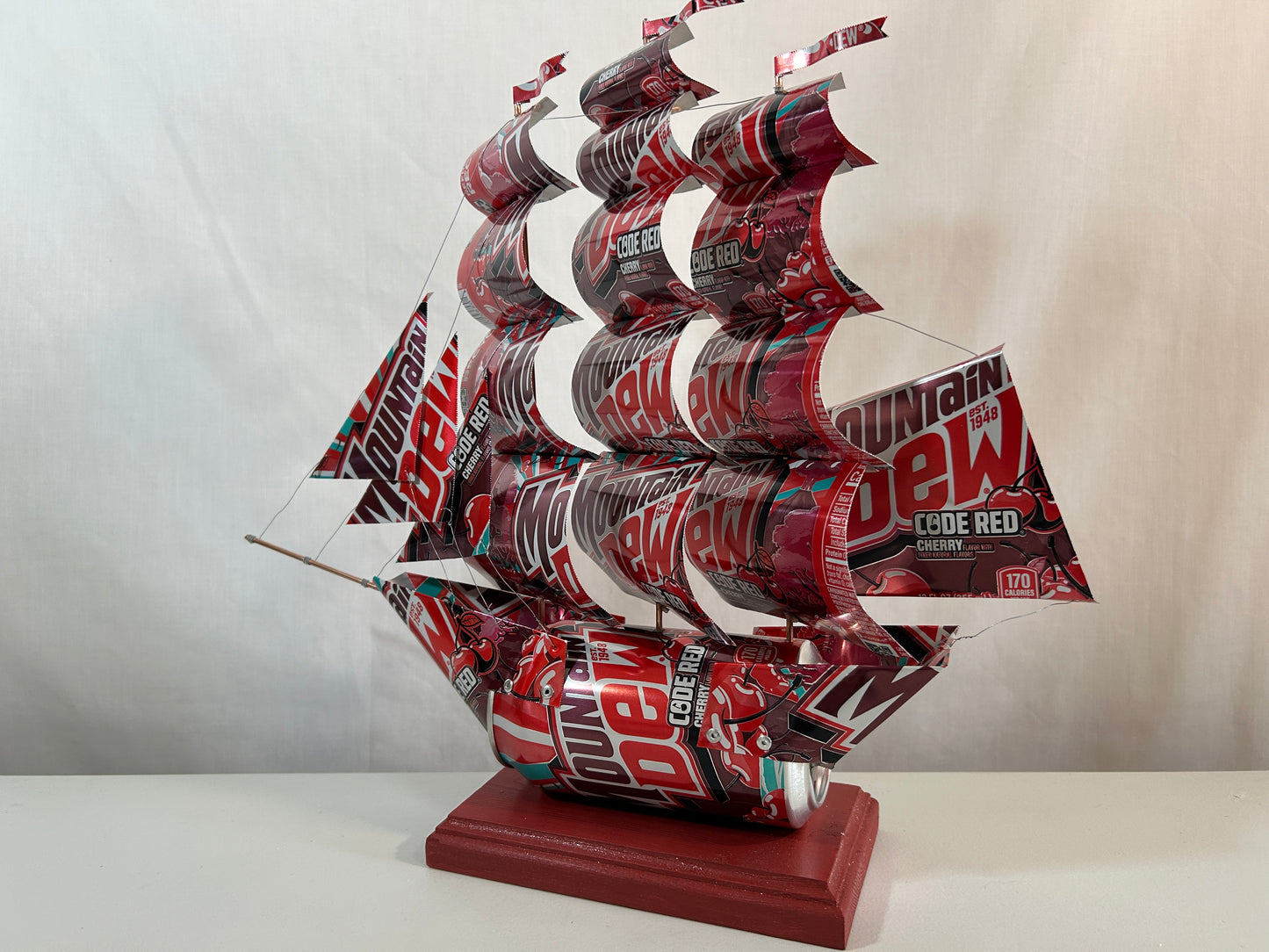 Mountain Dew Code Red Soda Can Ship