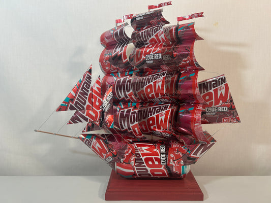 Mountain Dew Code Red Soda Can Ship
