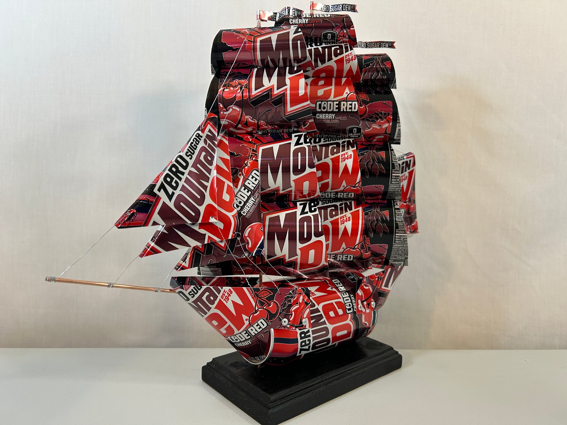 Mountain Dew Code Red Zero Sugar Soda Can Ship