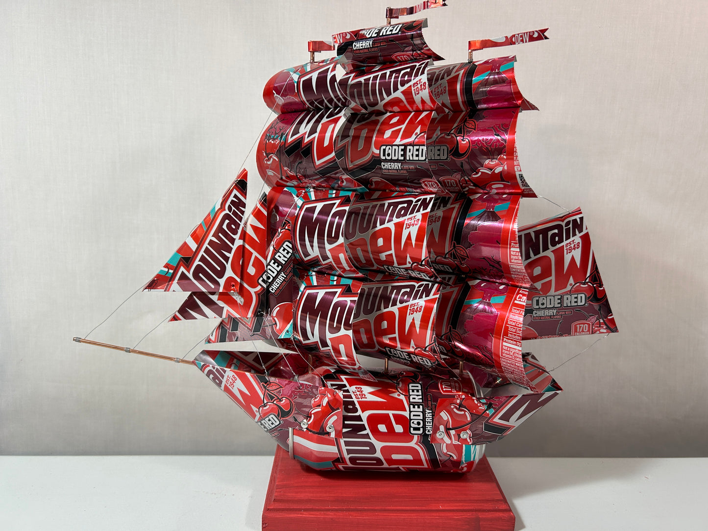 Mountain Dew Code Red Soda Can Ship
