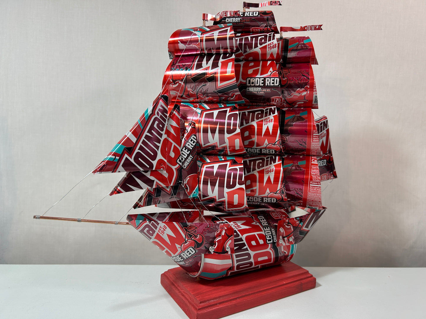 Mountain Dew Code Red Soda Can Ship