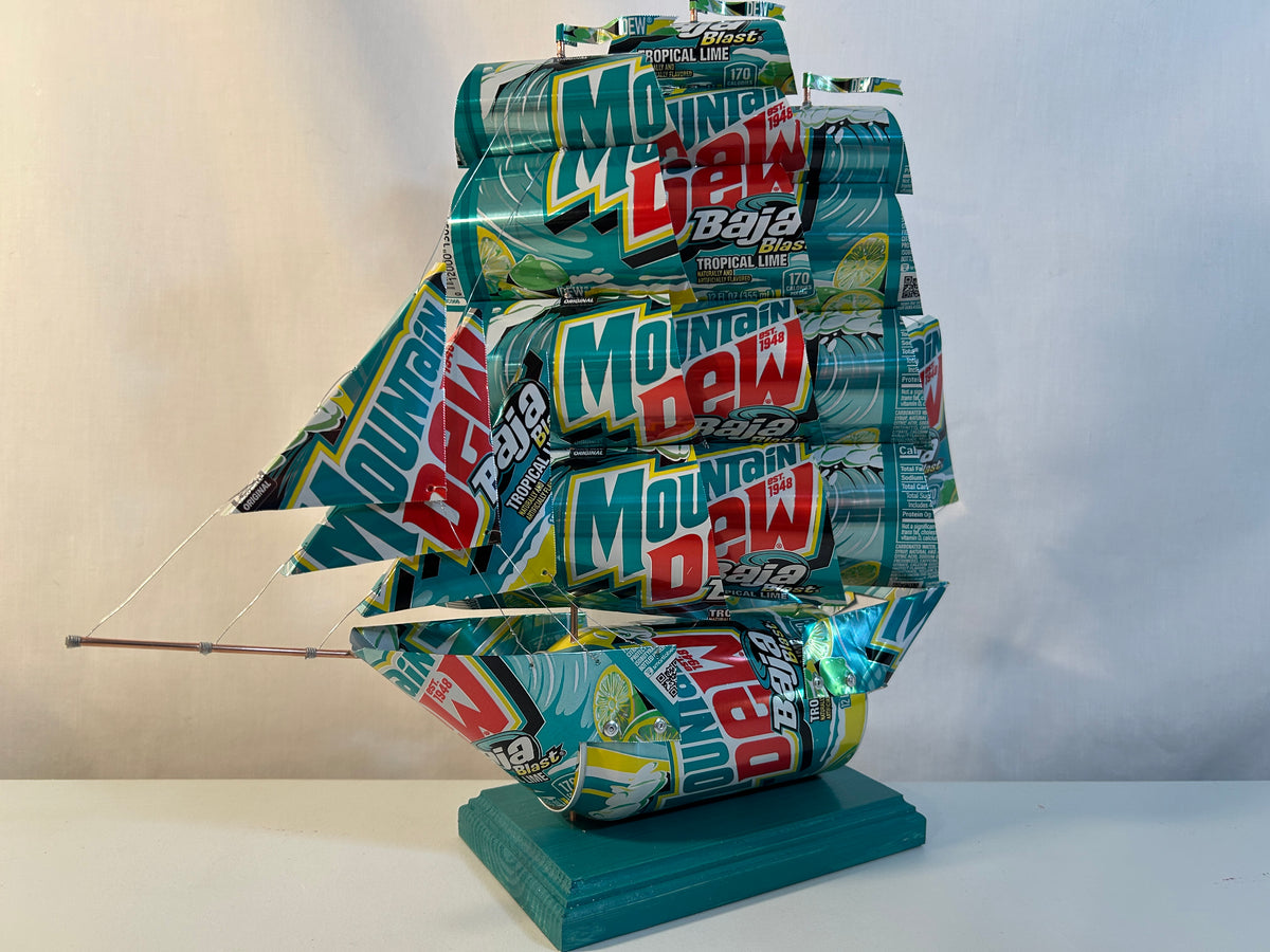 Mountain Dew Baja Blast Soda Can Ship