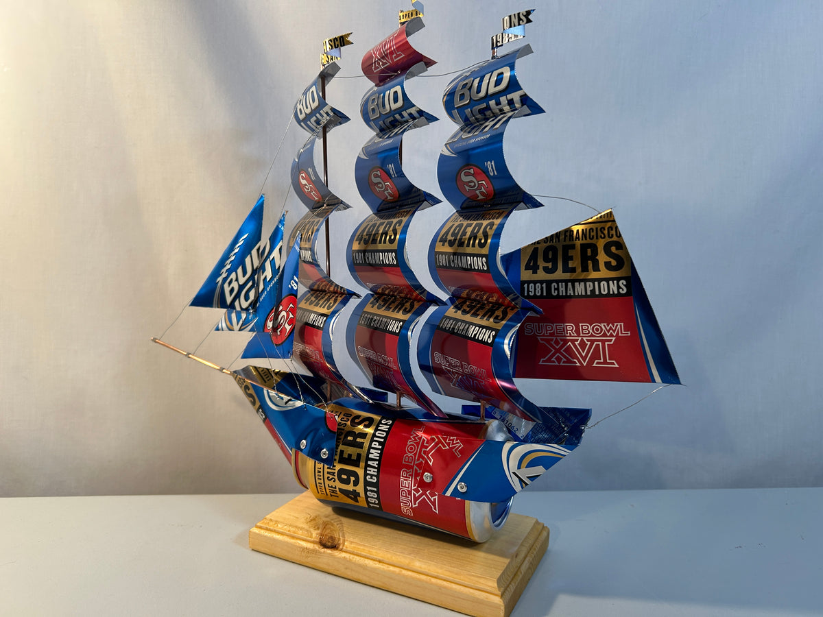 San Francisco 49ers 1981 Champions Super Bowl XVI Beer Can Ship