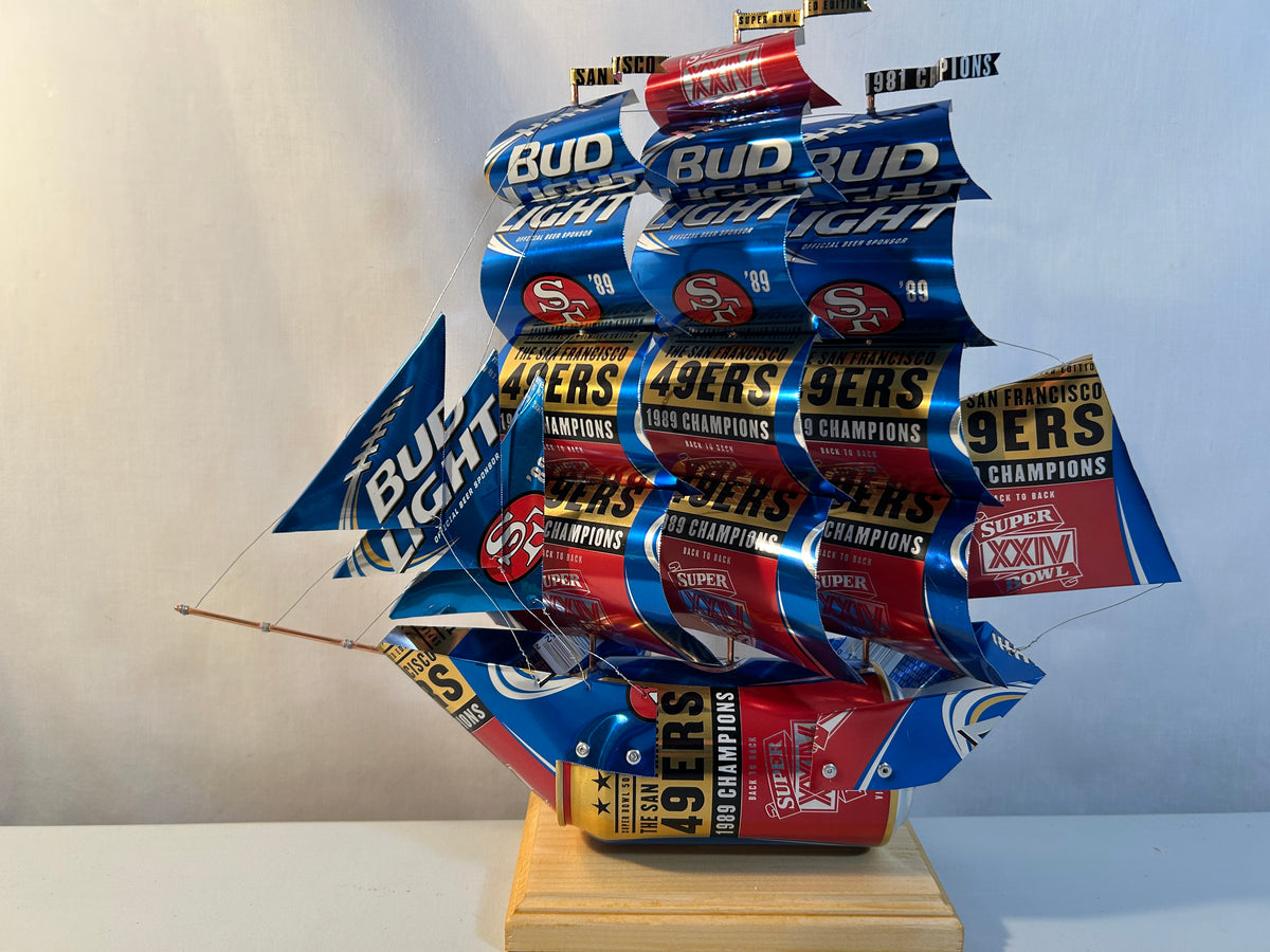 San Francisco 49ers 1989 Champions Super Bowl XXIV Beer Can Ship