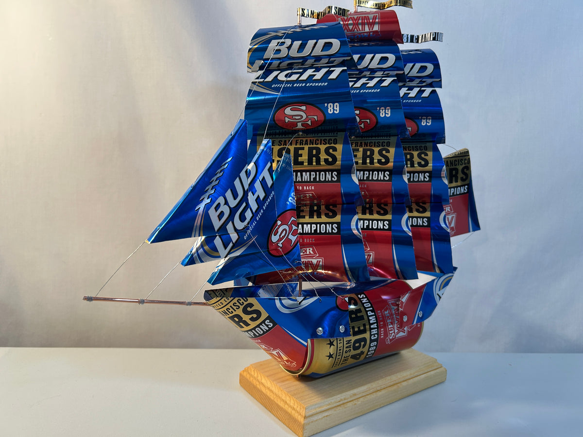 San Francisco 49ers 1989 Champions Super Bowl XXIV Beer Can Ship
