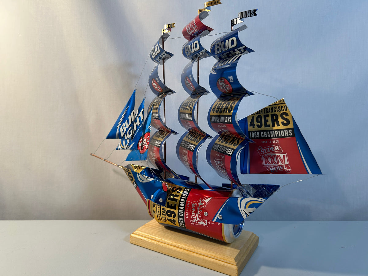 San Francisco 49ers 1989 Champions Super Bowl XXIV Beer Can Ship