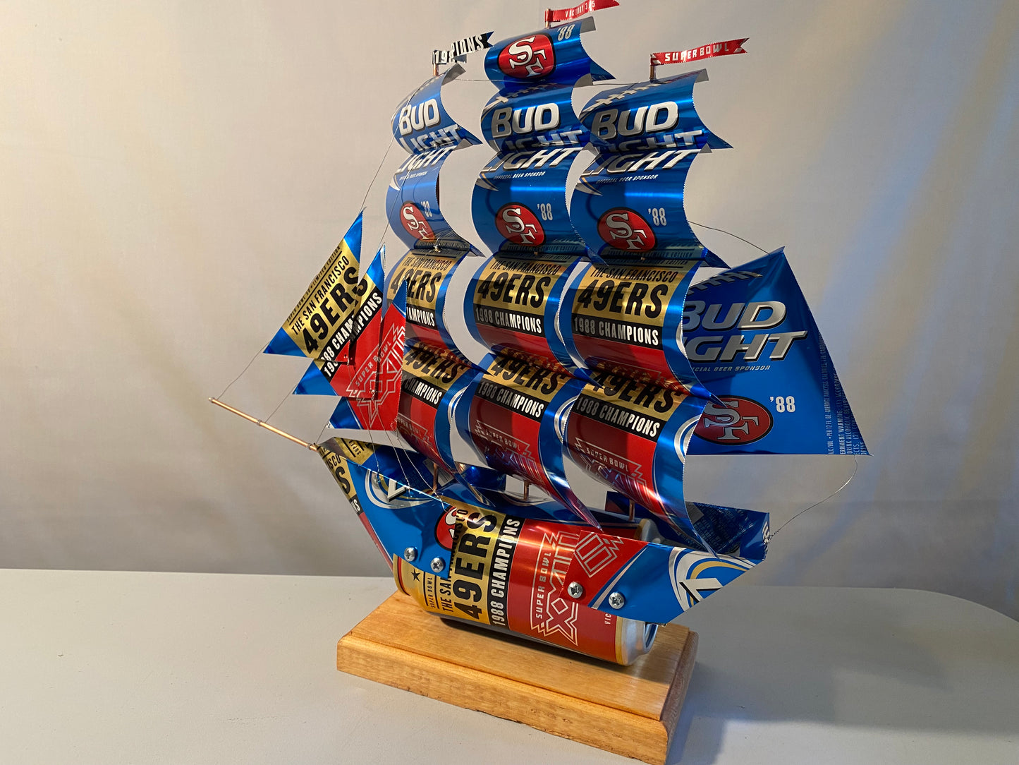 San Francisco 49ers 1988 Champions Super Bowl XXIII Beer Can Ship